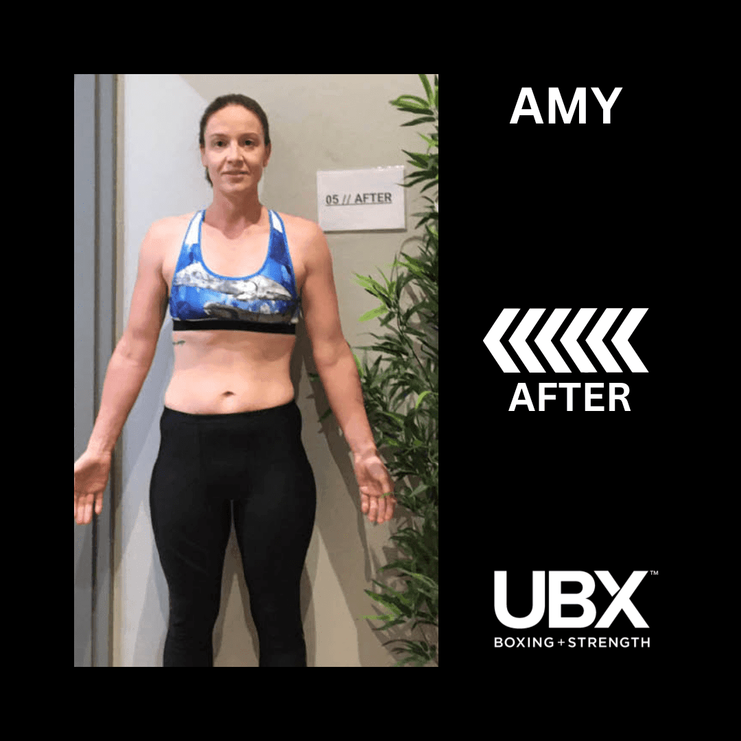 UBX results photo of Amy after weeks of training