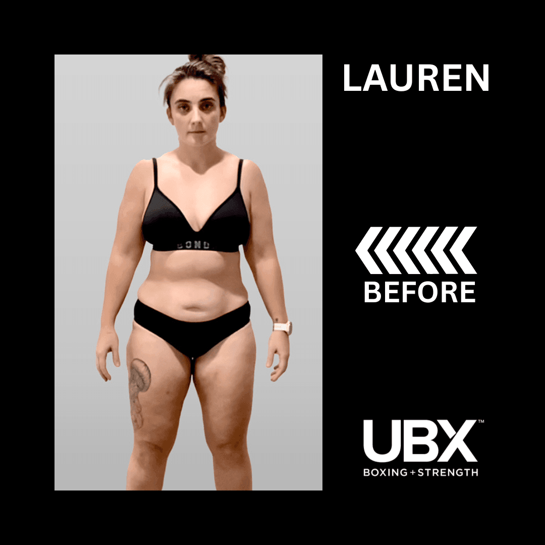 UBX member Lauren before starting her fitness journey